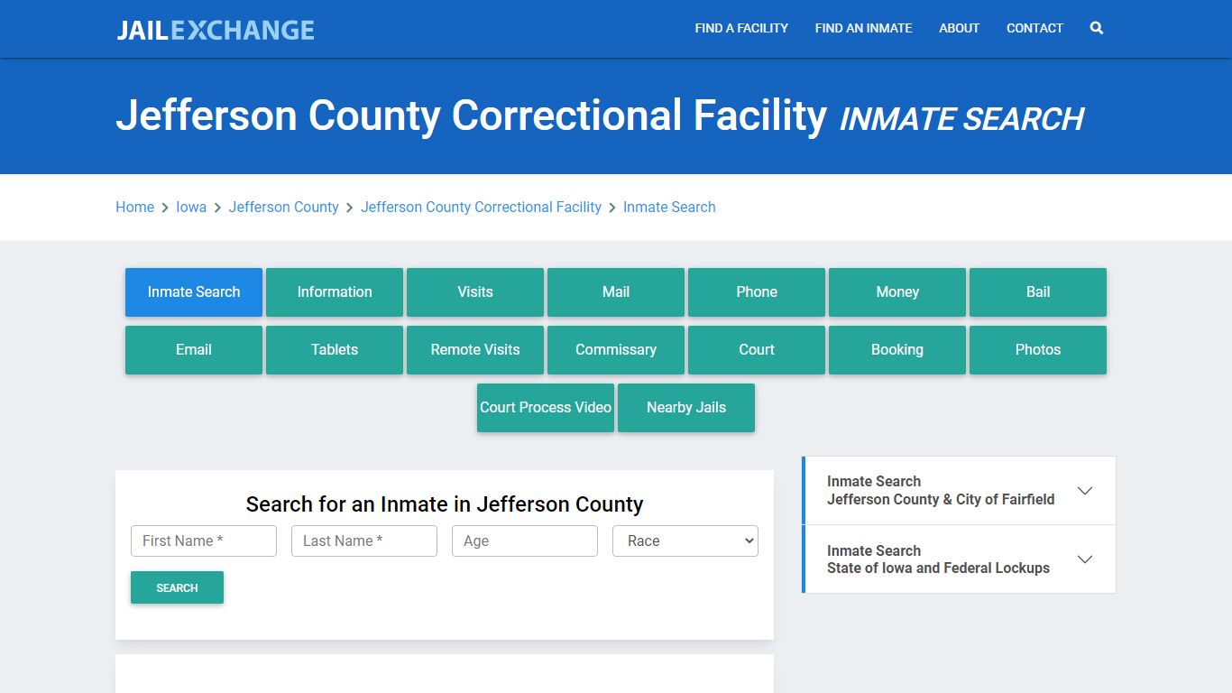 Jefferson County Correctional Facility Inmate Search