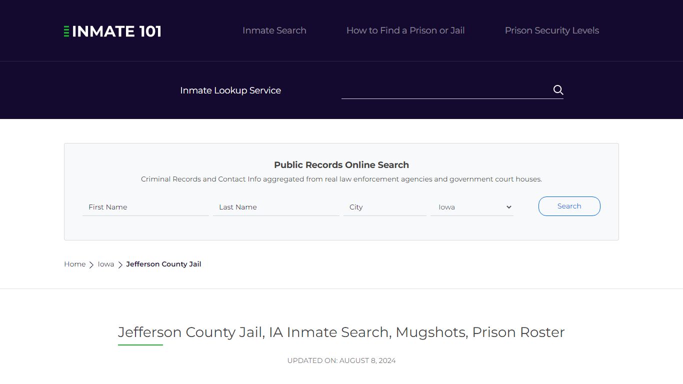 Jefferson County Jail, IA Inmate Search, Mugshots, Prison Roster